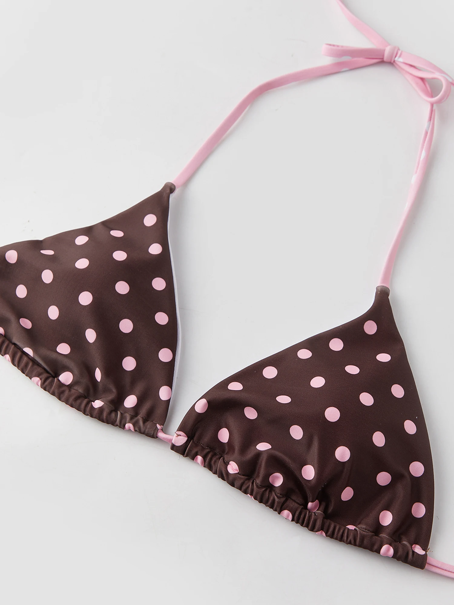 

Women s 2 Piece Bikini Set Fashion Dot Print Halter Bra and Low Waist Briefs Bathing Suit