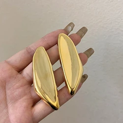 Exaggerated Metal Smooth Irregular Earrings for Women Girls European And American Personality Unique Party Jewelry Accessories
