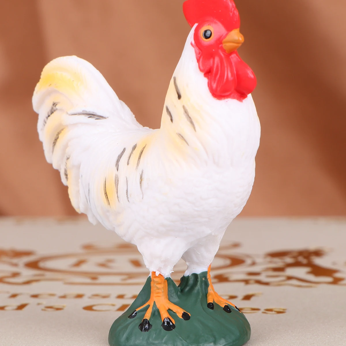 

2 Pcs Rooster Ornament Kitchen Decor Bin Chicken Figurines Figure Outdoor Ornaments Fake Artificial Model Easter