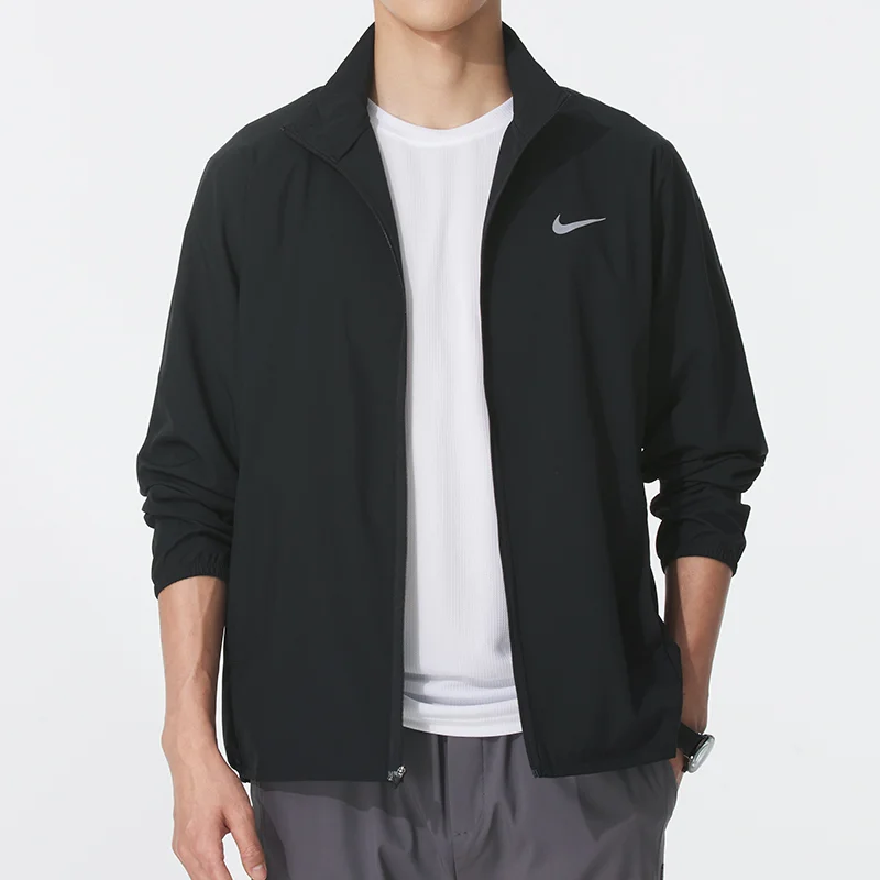 Nike Men's Jacket New Style Comfortable Breathable Sports Casual Quick-Drying Stand-Up Collar Woven Jacket Fb7500-010-2