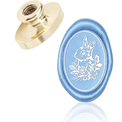 1pc Easter Wax Seal Stamp Head Flower Bunny Sealing Stamp Rabbit Oval Heads Only Removable Sealing Brass Stamp Head