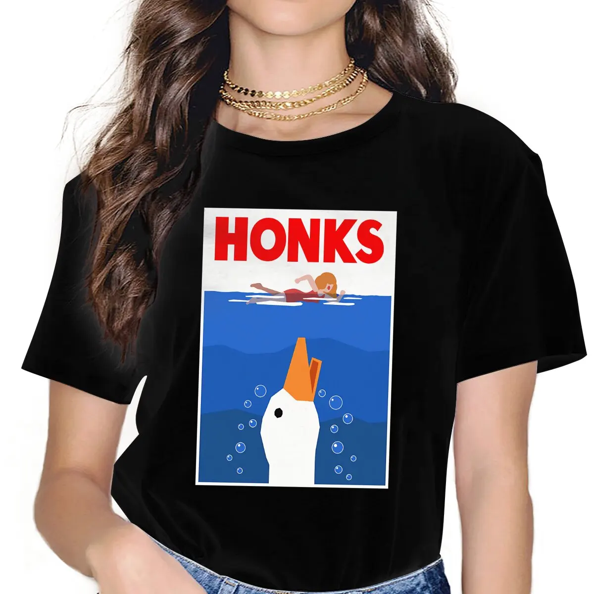 HONKS Essential Female Shirts Untitled Goose Game Loose Vintage Women Clothes Harajuku Casual Feminine Blusas