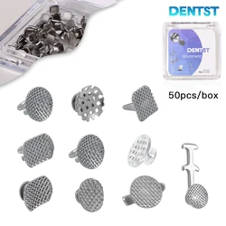 50Pcs pulsanti linguali ortodontici dentali gancio di trazione composito in metallo gancio di trazione Dentista staffe Ortodoncia Materiales