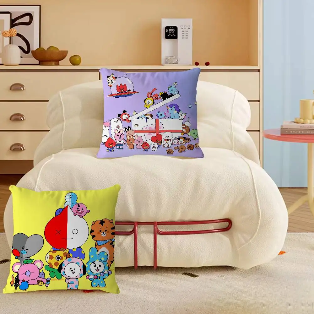 

B-BTS-bt21 Personalized picture text home decorative pillows Household Gifts 45x45cm