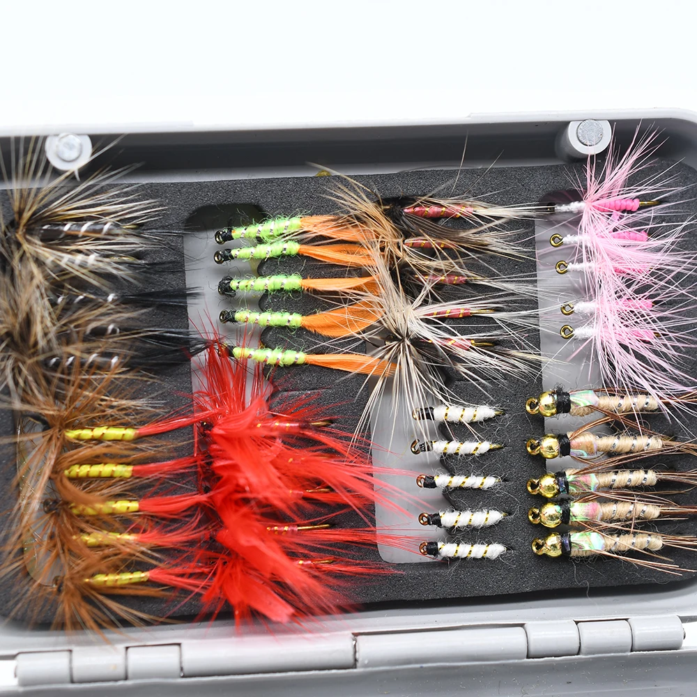 Fly Fishing Flies Kit, 40-56Pcs Handmade Fly Fishing Gear With Dry/Wet Flies, Streamers, Fly Assortment Trout Bass Flies Set