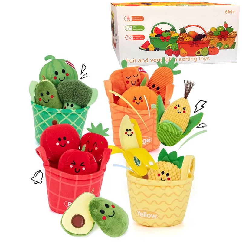 Babyspeelgoed 6-12 maanden Zachte babybijenkorf met 5 sensorische bijenrammelaar Spiegel Crinkle Pieper Druk Montessori Zacht speelgoed voor peuters