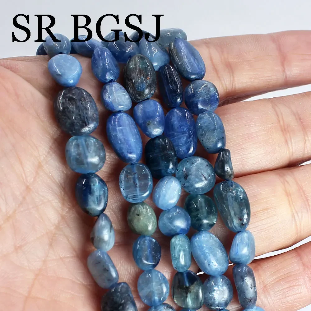 6-8MM 8-10mm Natral Kyanite Blue Stone Irregular Potato Sape Freeform Spacer Chip Beads