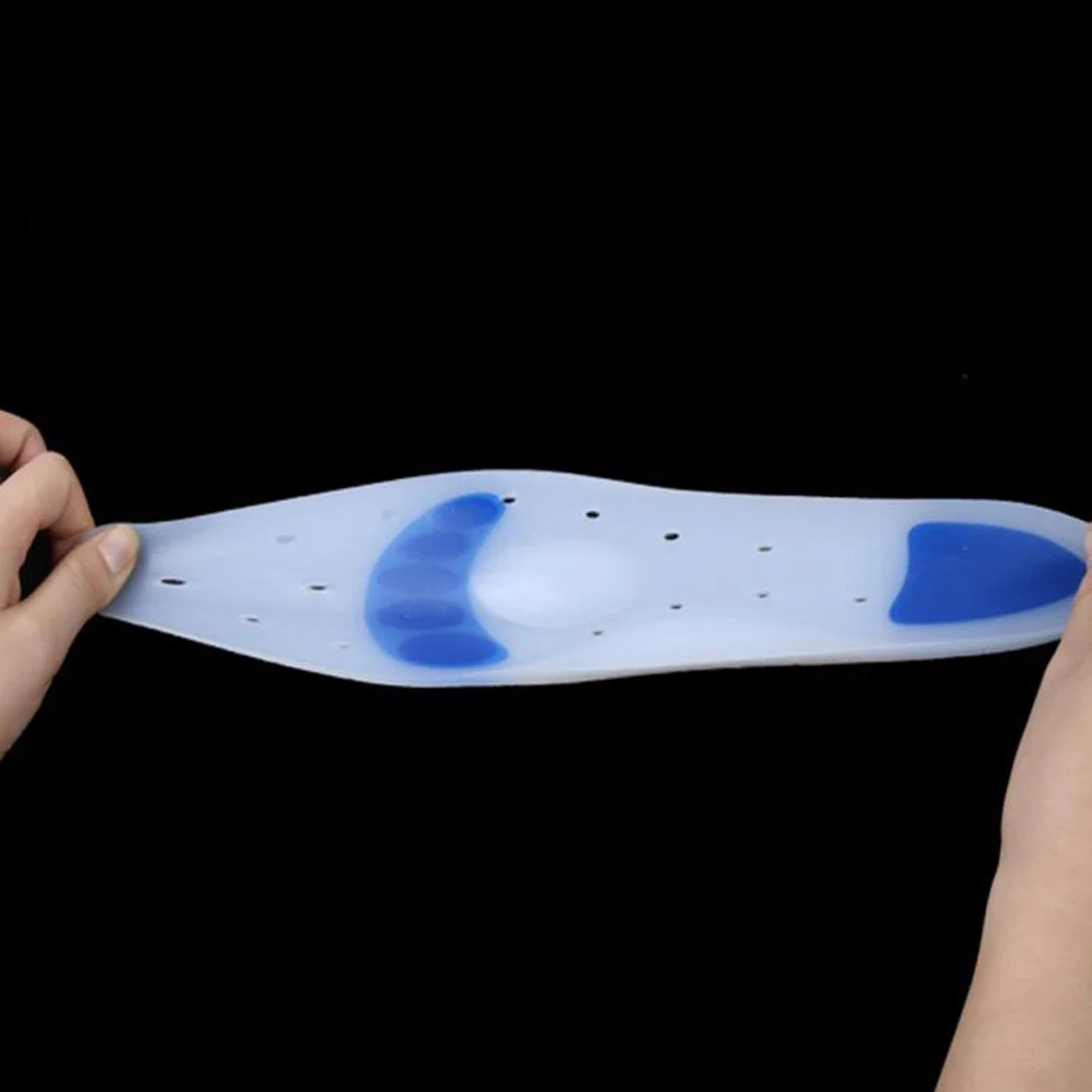 Silicone Insoles Arch Support Heel Cushioning Foot Pads for Pain Relief Breathable Cuttable Size 43-44 White Shoe Inserts