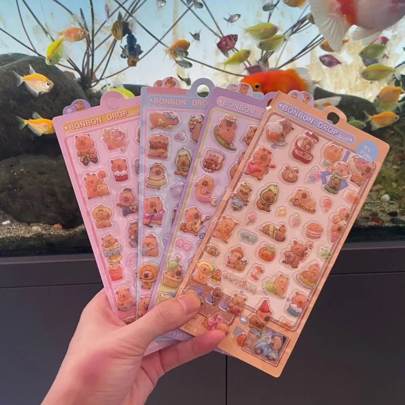 

1-20 шт. 3D-наклейки с капибарой, объемные стереоскопические стикеры для детей, серия Kawaii Bonbon Drop, милые животные, ПВХ, для скрапбукинга, подарок