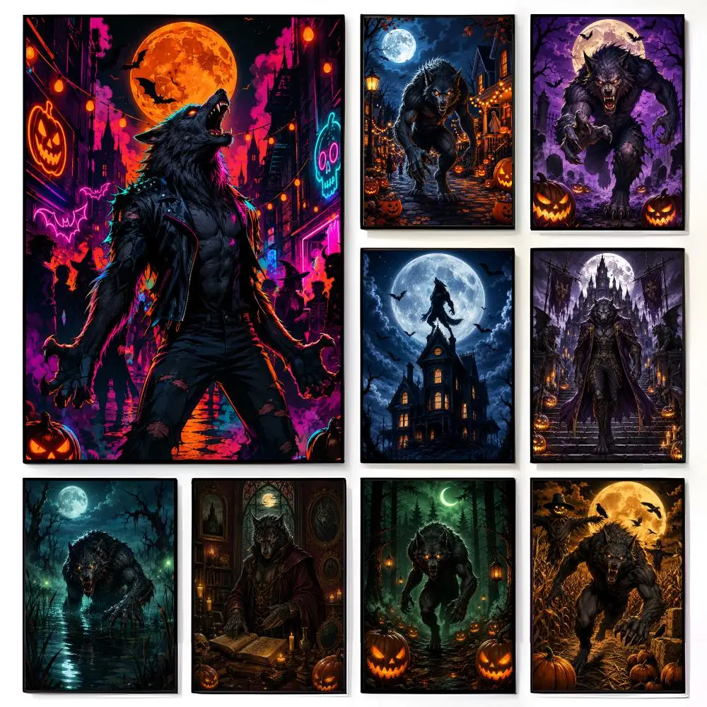 Halloween Werewolf Poster American Film Mural Home Childrens Room Wall Decor Print
