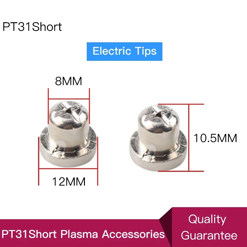 Long Short PT-31 Cutting Torch Short Ni Hafnium Wire or Cooper Tips and Electrodes for 40A 50A Inverter Air Plasma Cutter
