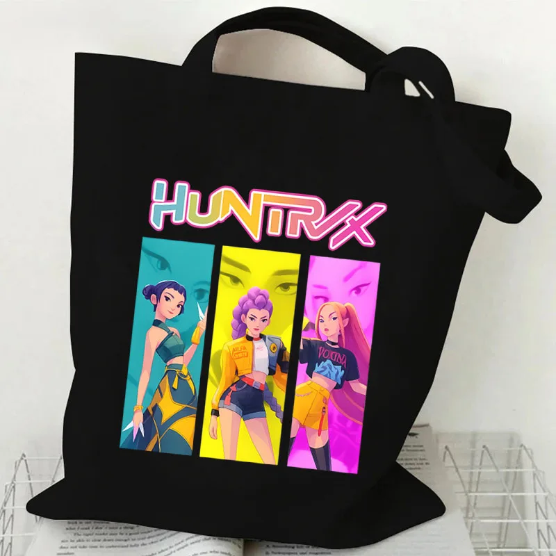 

Kpop Demon Hunter Hot Anime Canvas Shopping Tote Bag Shopper Bag Fashion Large Capacity Shopping Shopper Ladies HandBag Tote Bag