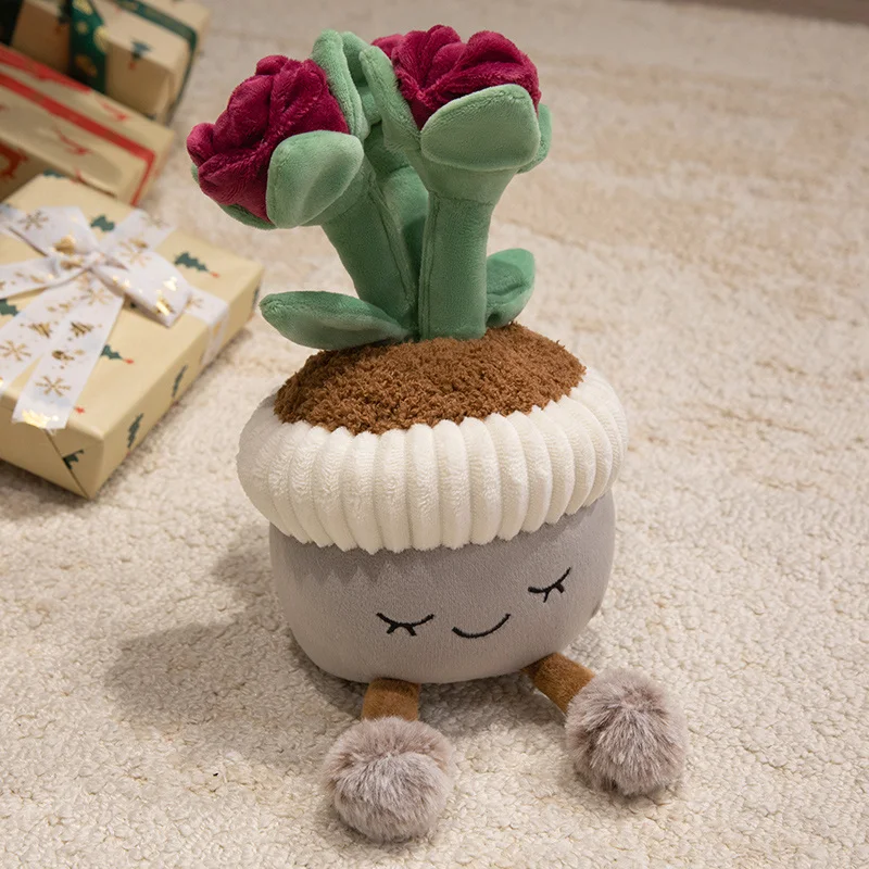 30 cm Künstliche Blume Plüsch Spielzeug Nette Grüne Pflanzen Blüte Kaktus Sonnenblume Rose Weiche Puppen Kawaii Hause Dekoration Weihnachten geschenk – Detail 18