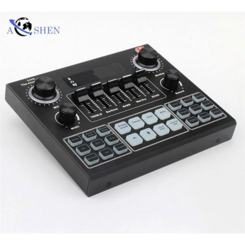 

AOSHEN V9 Professional Microphone USB Audio Sound Card Recording For Livestream Broadcast