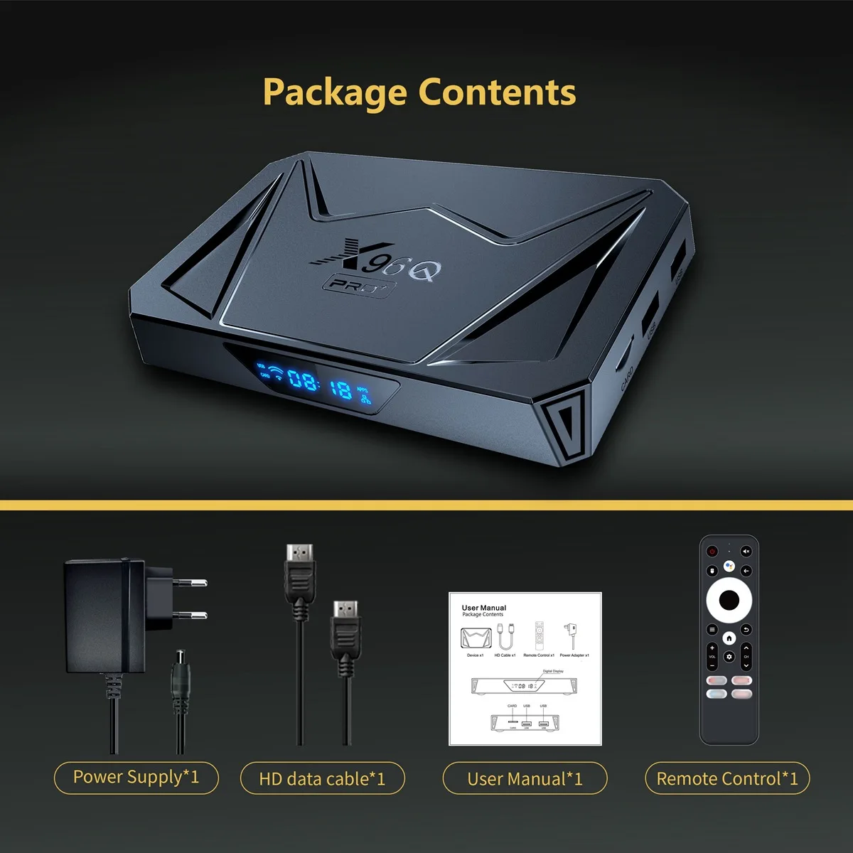 X96Q PRO Plus Smart Android 14.0 Tv Box 4GB 32GB Allwinner H728 Octa Core 2.4G/5G Wifi BT5.0 Media Player Set Top Box