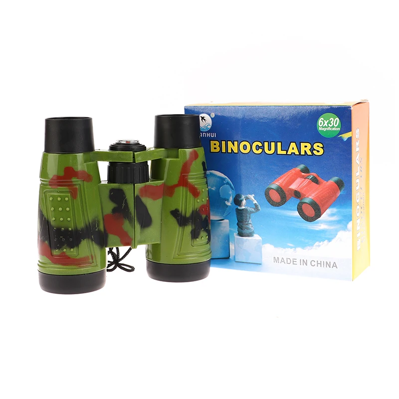 Binóculos Brinquedos para Crianças, Telescópio ao ar livre, Simulação para Caça, Acampamento, Campo, Sobrevivência, Jogo, Crianças, 6x30