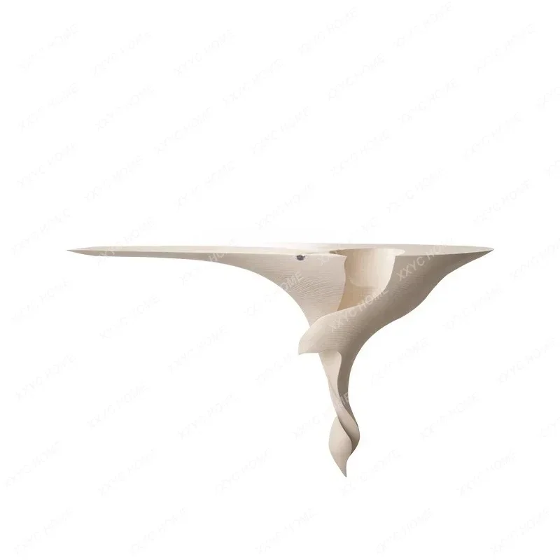Modern Personality Art Special-shaped Entry Entrance Platform Solid Wood Strip Extremely Narrow Wall-mounted End View Platform