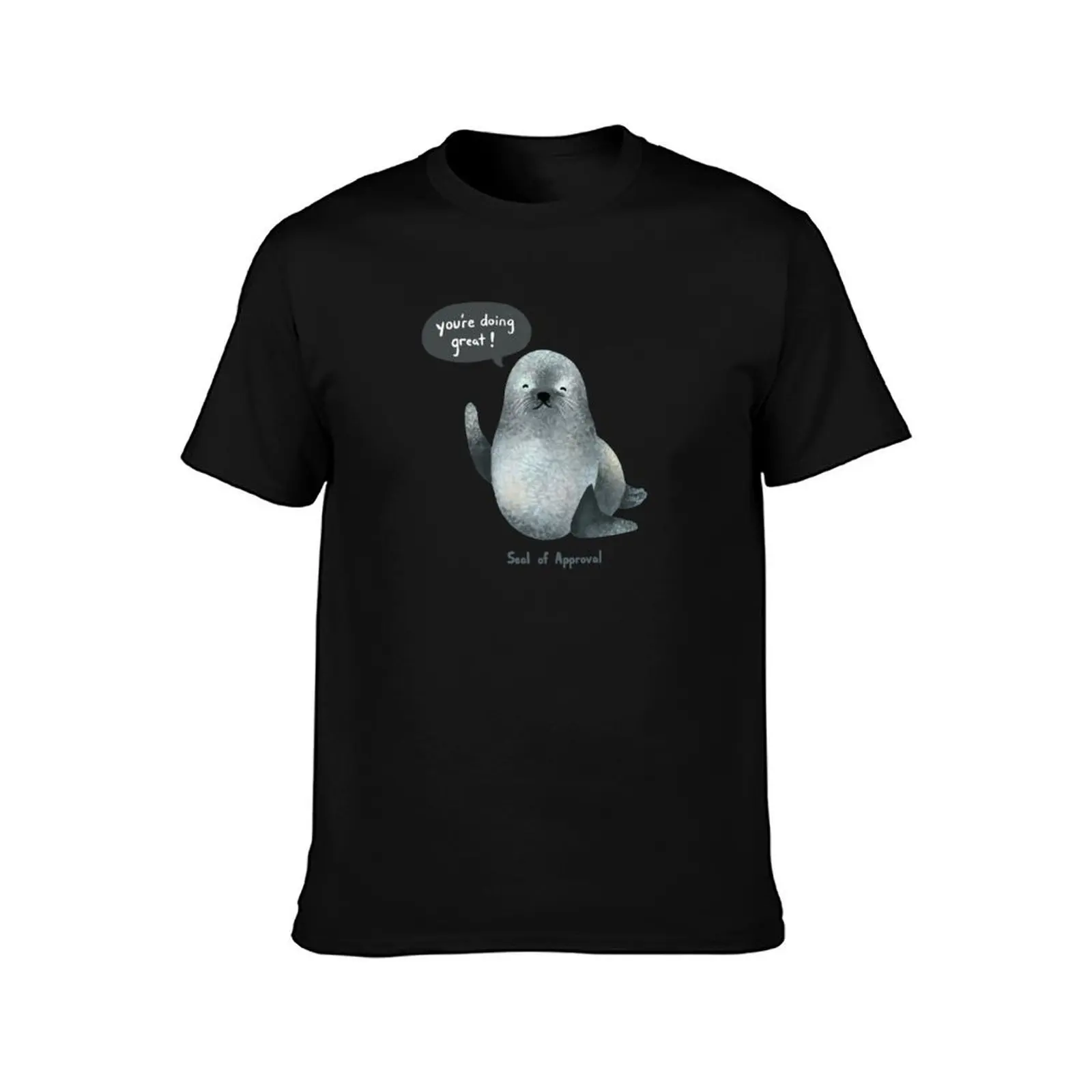 Seal of Approval T-Shirt Summer Casual Cotton Tee Oversized Streetwear Tops Vintage Graphic Print Loose Fit Short Sleeve