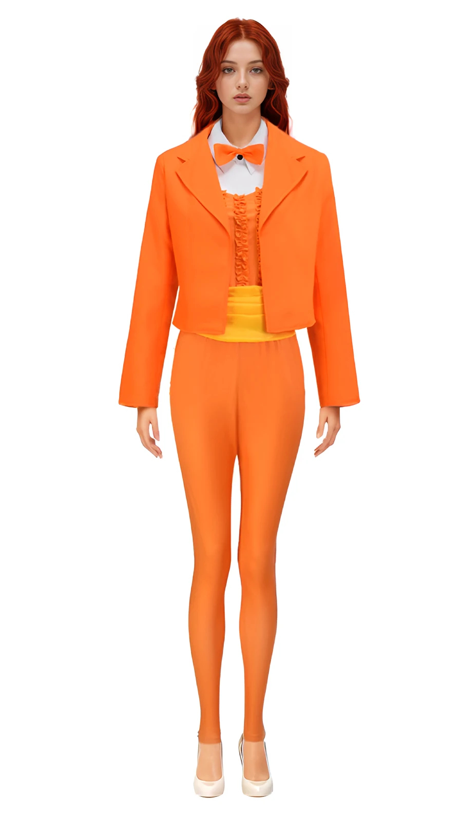 

Harry and Lloyd Dumber Cosplay Costume Adult Women Tops Pants Coat Orange Suits Outfit Uniform Halloween Carnival Party Clothes