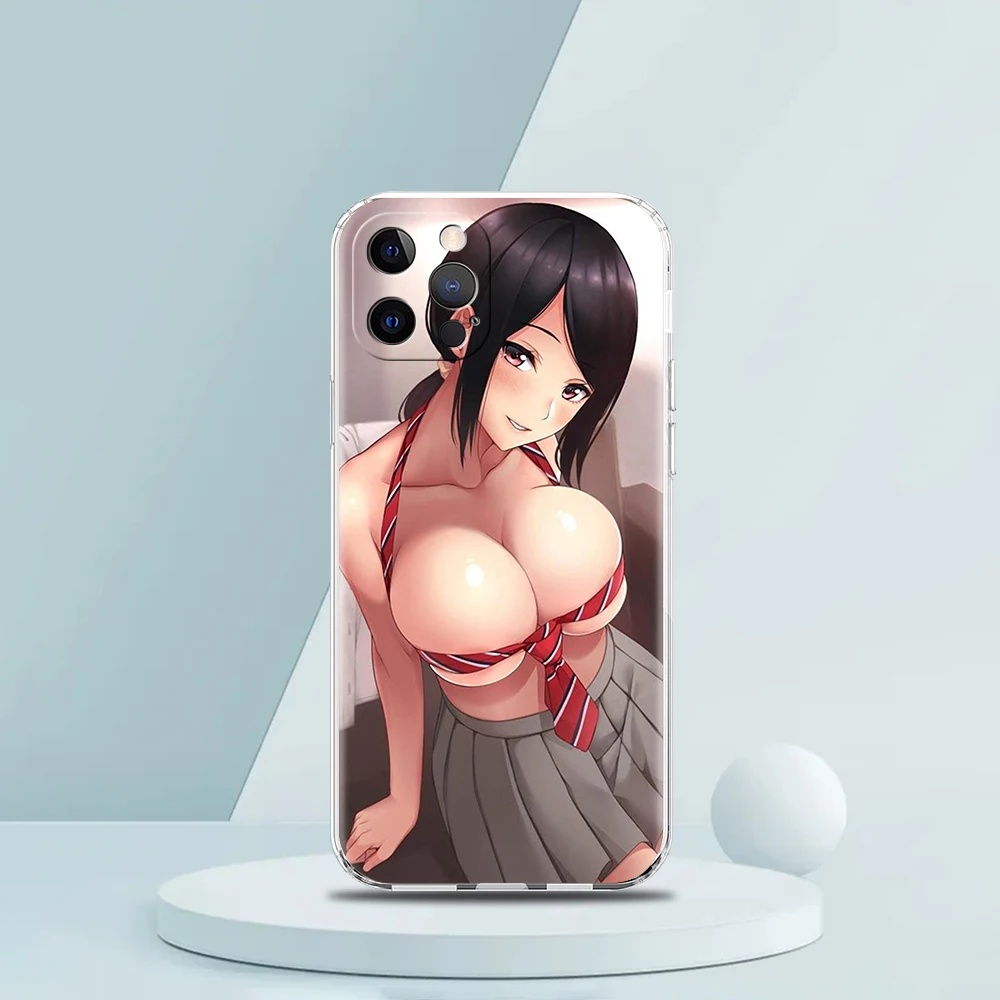 Hentai Harajuku Anime Girl Case for iPhone 16 15 14 13 12 Pro Max Transparent Soft for iPhone 11 Pro Max 7 8 Plus XS XR Shell