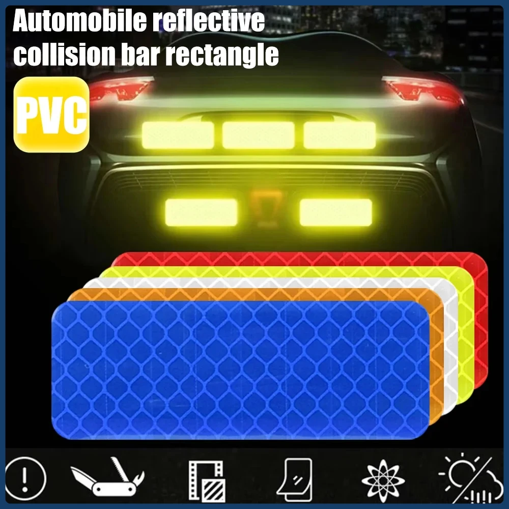 

10pcs/set Car Bumper Reflective Safety Strip Stickers Car Reflective Sticker Reflective Warning Safety Tape