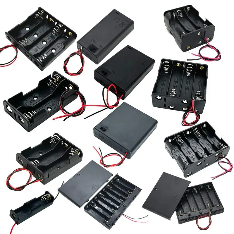 AA Battery Case AA Battery Box 1/2/3/4 Slot AA Battery Holder 14500 AA Storage Box DIY With Leads Series Connection