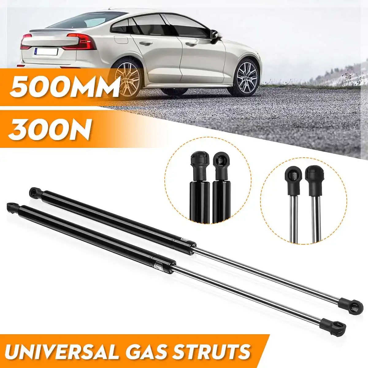 2pcs 500mm 300N Gas Strut Bars Gas Spring Hood Support Shock Lift for Car RV Bed Window Bus Engine Bonnet Tailgate Caravans