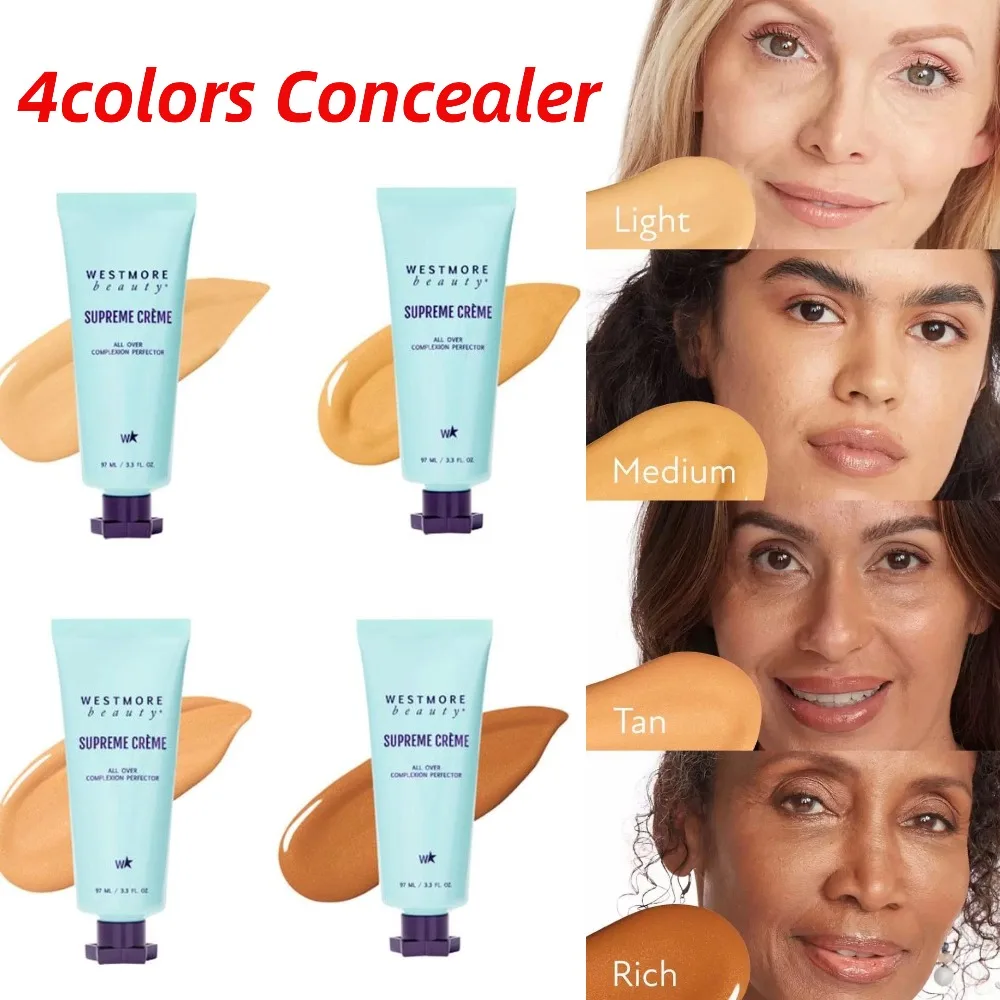 كريم Superme 4 ألوان خافي عيوب الجسم والوجه 97 مل لوشن كريم أساس كامل التأثير ترطيب غطاء البشرة العيوب ويستمور بيوتي