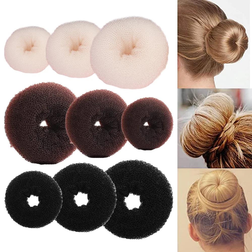 

Donut Hair Bun Maker 1PC Ring Style Bun Hair Styling Tools For Girls Women Foam Sponge Braiders Donut Bun Elastic Hair Ties Band