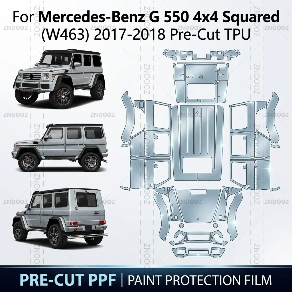 For Mercedes-Benz G 550 4x4 Squared (W463) 2017-2018 Pre-Cut TPU PPF Paint Protection Full Vehicle Glossy Clear Matte Black