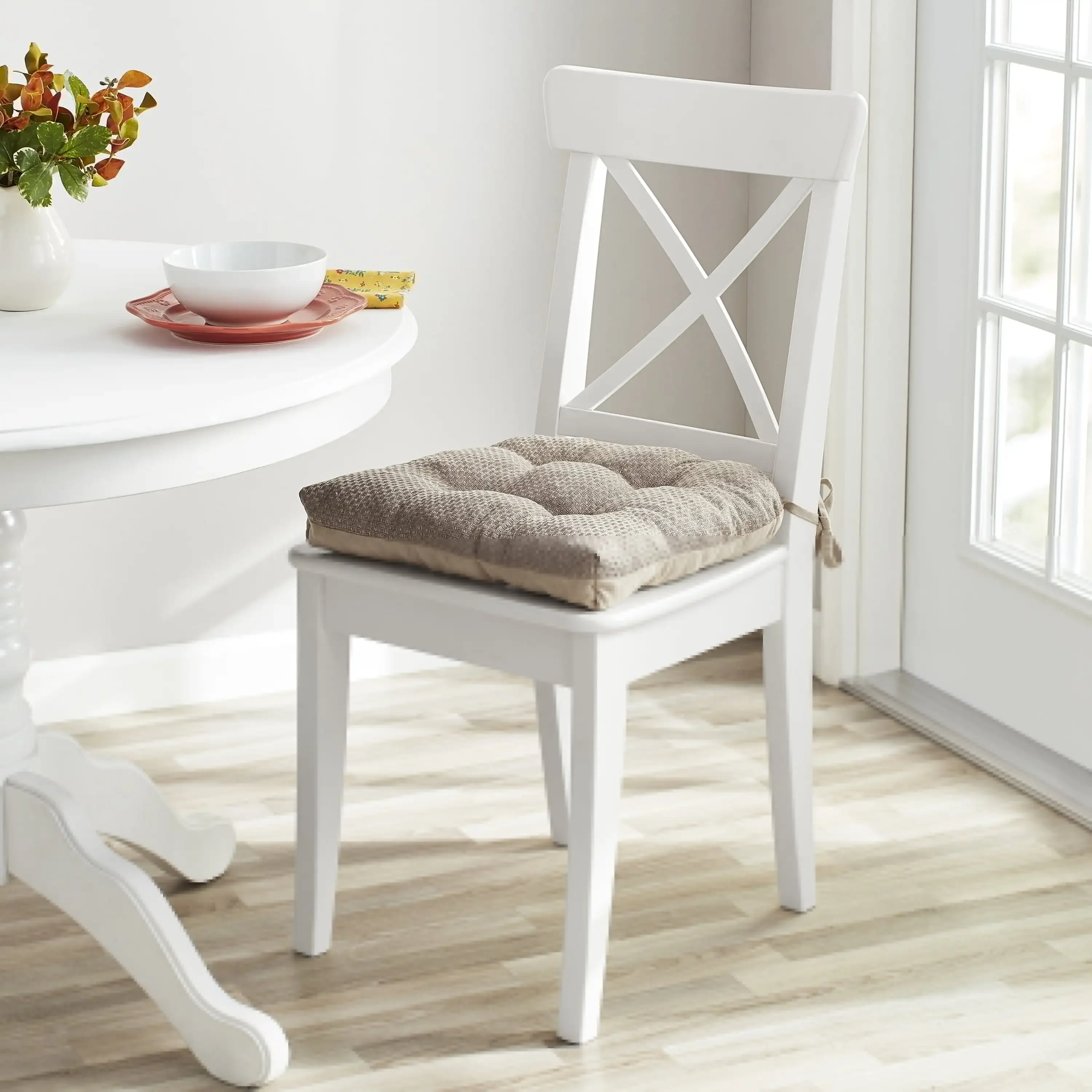 Cojín de Silla de Espuma Viscoelastica Triturada، 16 بوصة × 14.5 بوصة، اللون بيج، Unidad