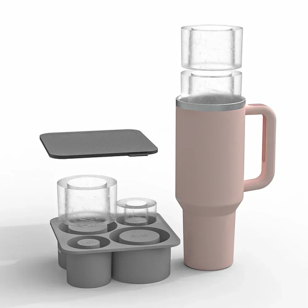 Stampo per vassoio per cubetti di ghiaccio a griglia 1/2/3 per bicchiere ST Cup cilindro in Silicone stampo per cubetti di ghiaccio con coperchio