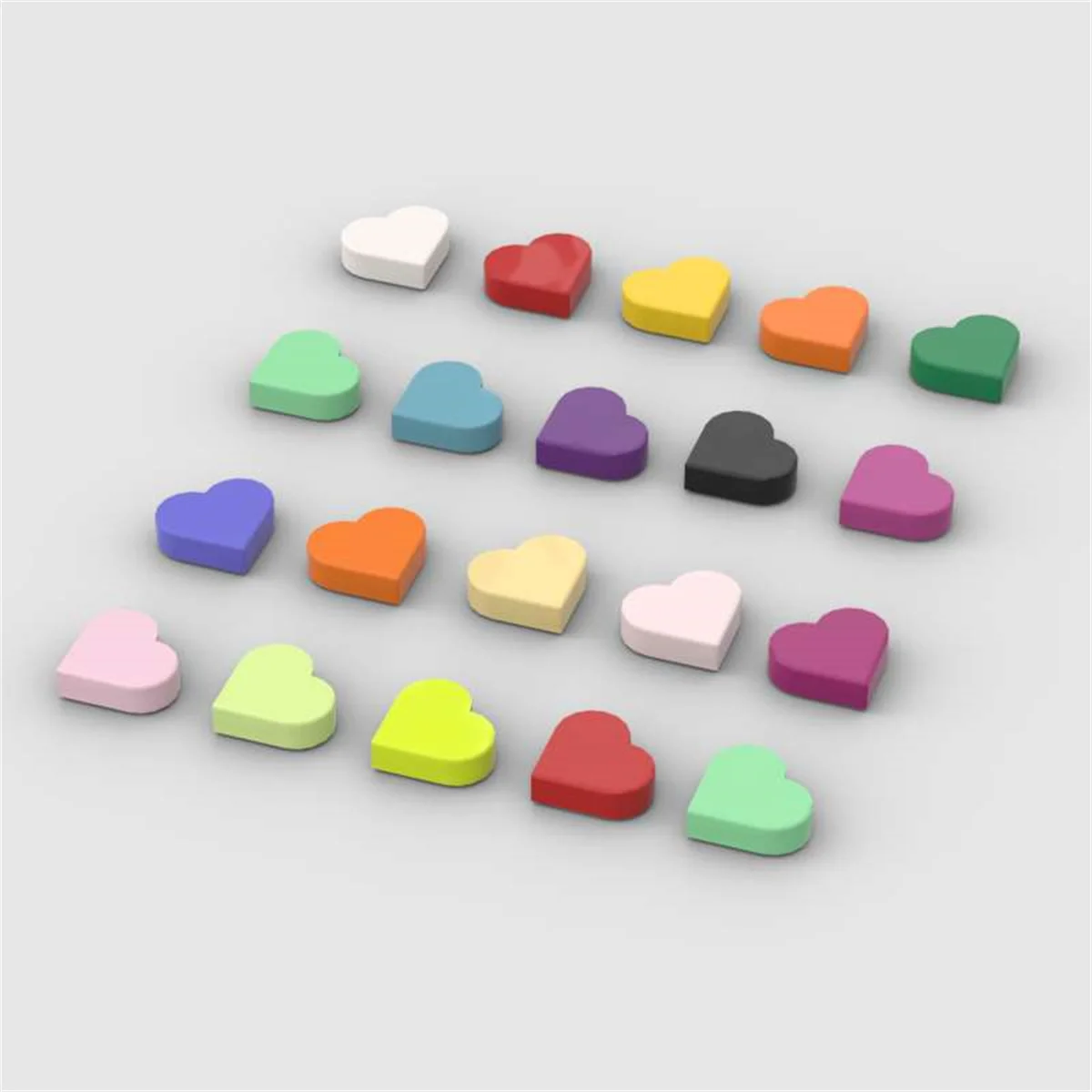 10 Stück Puzzle-Teile 39739 Runde 1x1 Bausteine Herz Liebe Spielscheibe Bausteine Ideen-Spielzeug Geburtstagsgeschenke