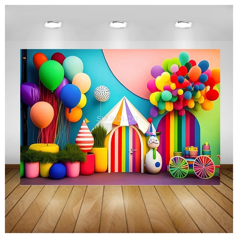 SHUOZHIKE Birthday Newborn Photography Backdrops Prop Air Balloon Portrait Party Baby Shower Photo Studio Background BB-09