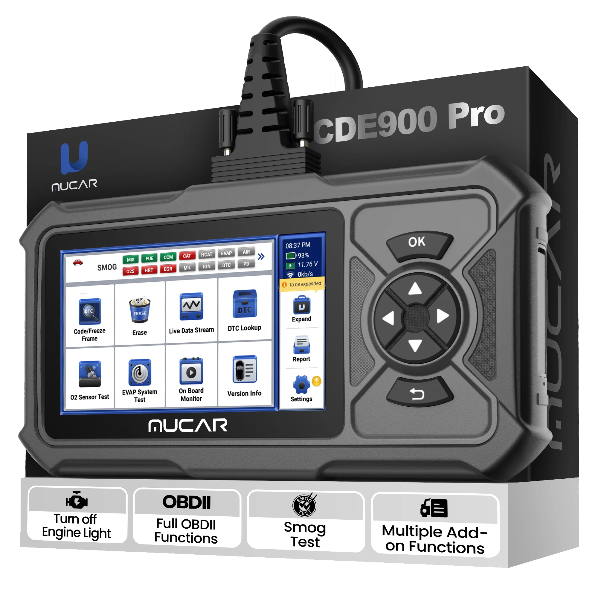 MUCAR CDE900 PRO OBD2 Scanner Automotive OBDII Car Code Reader  32GB Free Update Diagnostic Scan Tool Support 106 Car Brands