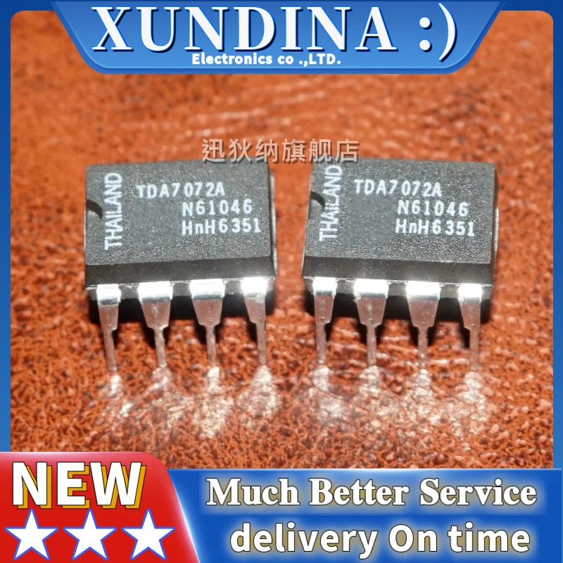 10 PÇS/LOTE TDA7072A DIP-8 IC novo e original