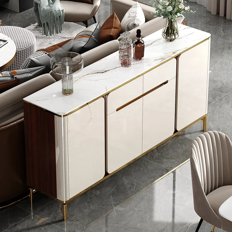 Light luxury dining side cabinet side cabinet rock slab modern simple secret  living room home locker tea kitchen