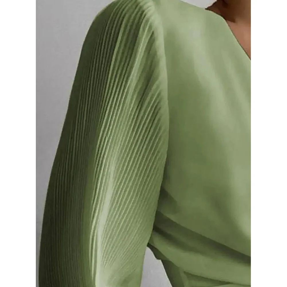 

Ele Light Maturi Sle Color Pleated Open Cardigan Slim Belted Chiffon Outerwear Flared Sve Women's Faion