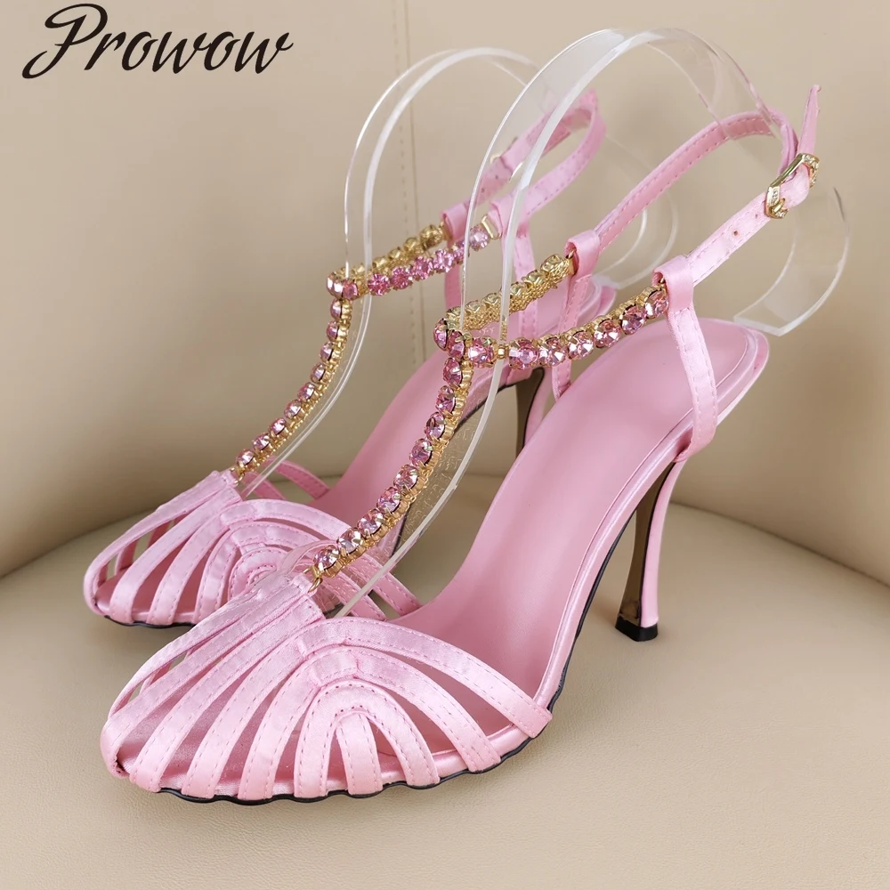 

Модные женские туфли на высоком каблуке с круглой головкой и драгоценными камнями на шпильке, Zapatos Mujer