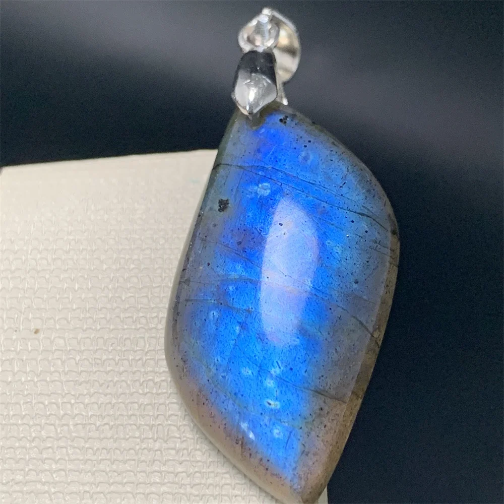 Natural Yellow Pink Light Labradorite Waterdrop Pendants for Women Colorful Rainbow Light Labrador Stones Necklaces 925 Silver 5