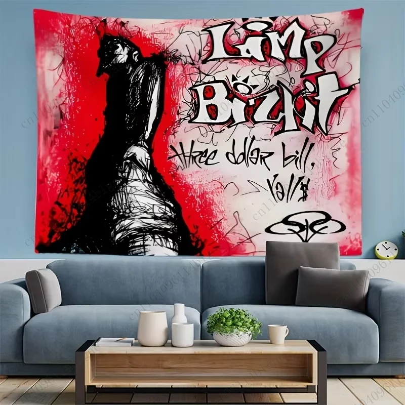 

1pc Limp Bizkit Tapestry - 90s Nu Metal Wall Art Music Decor For Dorm Room & Retro Concert Vibe Wall Tapestries Room Decor Wal