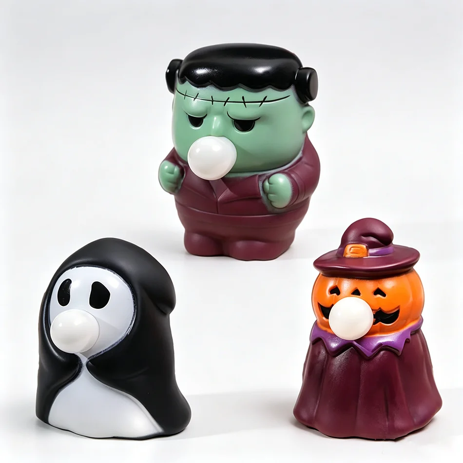 3-Piece Halloween Stress Relief Squeeze Toys Pvc Model Cartoon Bubble Inflatable Stress Relief Toys Adults Party Giveaways