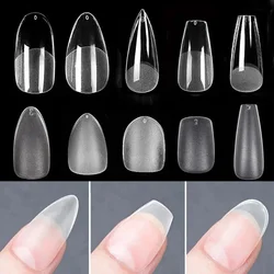 Faux ongles ovales à couverture complète, 1 sachet de 256 pièces, accessoires d'art, sculpture d'amande, gel souple Él