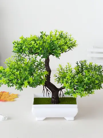 Artificial Plants Decoration Potted Bonsai Small Tree Pot Fake Plant Potted zen garden Ornaments Table Home Room Decoration