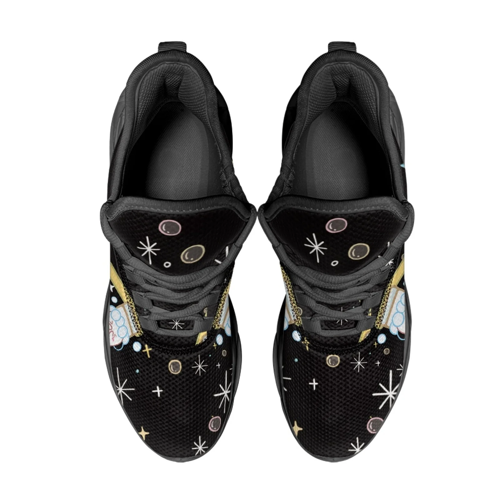 PENSTROLL Mesh and EVA Running Shoes Featuring Star Bubble Print, Adjustable Strap Athletic Sneakers for Mens Running and Hiking