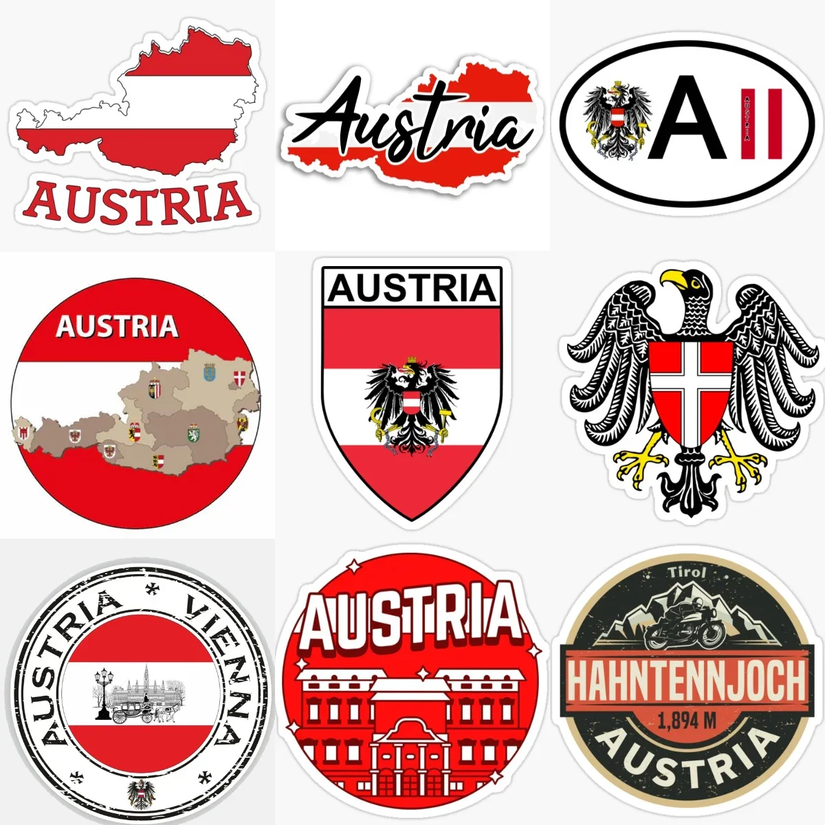 

Austria Flag Map Emblem Creative PVC Stickers for Car Bicycle Van Helmet Window Fridge Wall Decoration Accessories