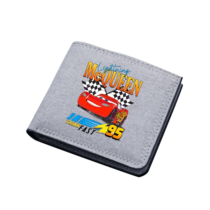 Cars Men Wallet Cartoon Lightning Mcqueen Printed Money Clip Outdoor Street Fashion Id Card Storage Bag Casual Decoration Gifts