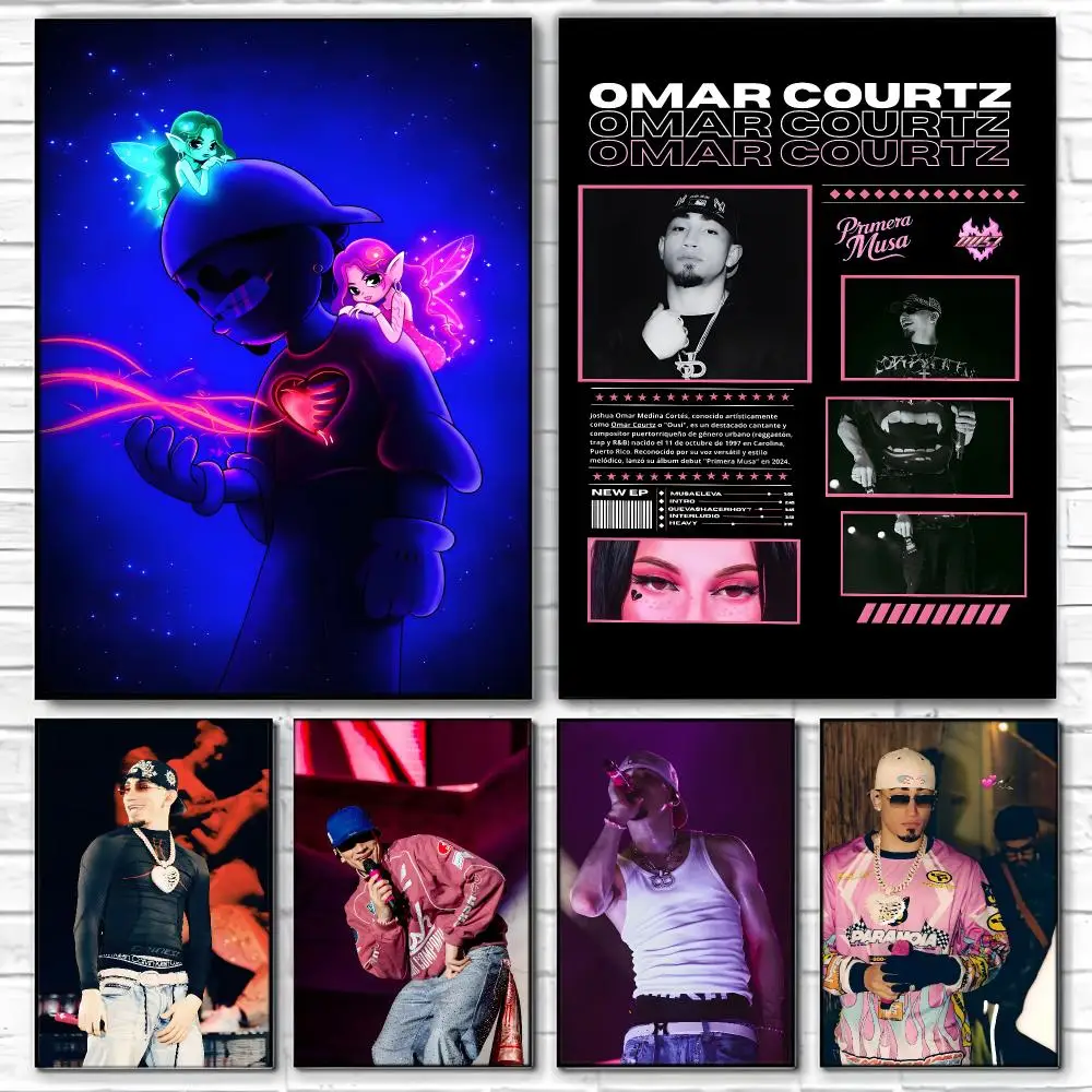 Reggaeton O-Omar Courtz Poster  Self-adhesive Art Waterproof Paper Sticker Coffee House Bar Room Wall Decor