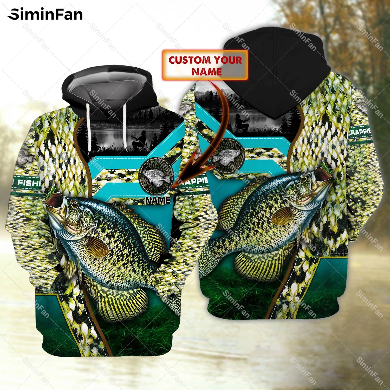 

Crappie Fishing Custom Name 3D All Over Printed Hoodie Men Hooded Pullover Zip Jacket Coat Sweatshirt Unisex Outwear Female Top