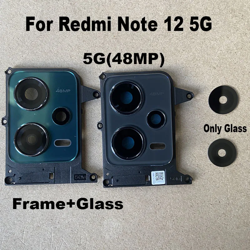 New Back Camera Glass For Xiaomi Redmi Note 12 4G 5G Rear Camera Glass Lens With Frame